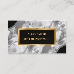 Elegant Silver Gold Silk Business Card