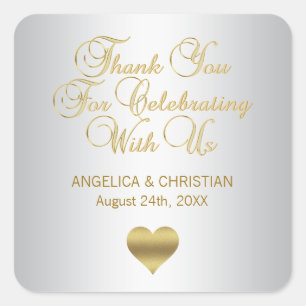 Elegant Silver & Gold Thank you Wedding Seals