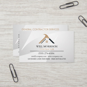 Elegant Silver & Golden Home Repair Real Estate Business Card