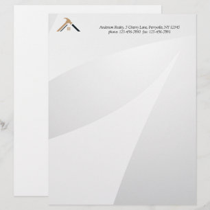 Elegant Silver & Golden Home Repair Real Estate Custom Letterhead