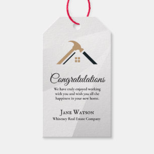 Elegant Silver & Golden Home Repair Real Estate Gift Tags