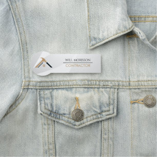 Elegant Silver & Golden Home Repair Real Estate Name Tag