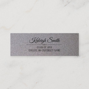 Elegant Silver Graduation Insert Name Card
