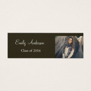 Elegant Silver Graduation Name Card