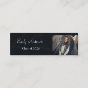 Elegant Silver Graduation Name Card