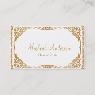 Elegant Silver Graduation Name Card