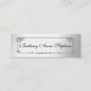 Elegant Silver Graduation Name Card Insert