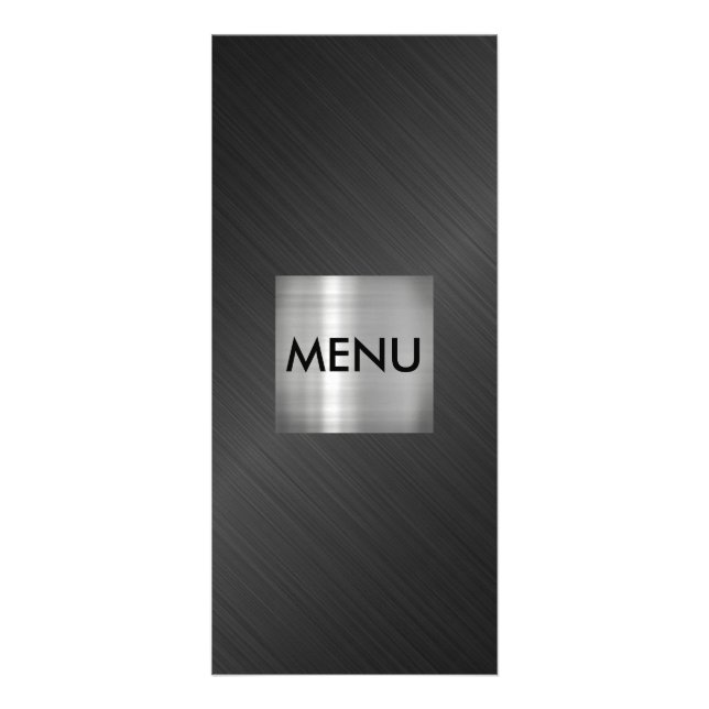Elegant Silver Gray Black Menue Chic Rack Card (Front)