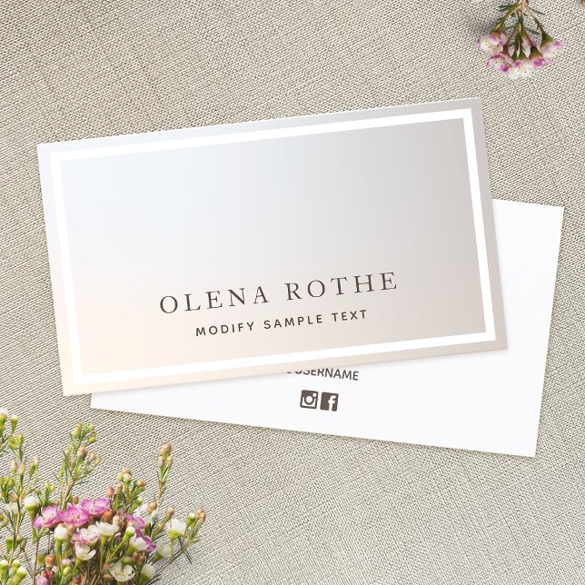 Elegant Silver Gray White Border Professional  Calling Card (Creator Uploaded)