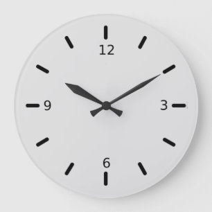 Elegant Silver Grey and Black Large Clock