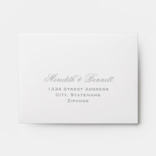 Elegant Silver Grey and White Wedding Envelopes