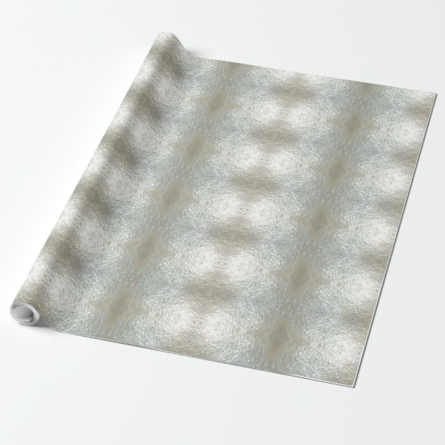Elegant Silver Grey Festive Chic Pattern Wrapping Paper (Unrolled)