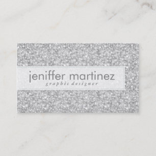 Elegant Silver Grey Glitter & Sparkles Texture Business Card