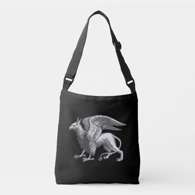 Elegant Silver Grey / Grey Griffin Legendary Beast Crossbody Bag (Front)
