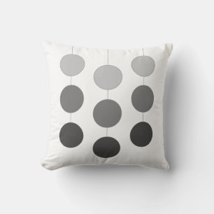 Elegant Silver Grey Hanging Circles on White Cushion