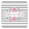 Elegant Silver Grey Pink Rose Stickers