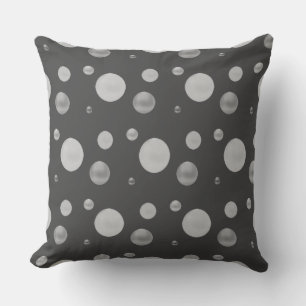 Elegant Silver Grey Polka Dots Cushion