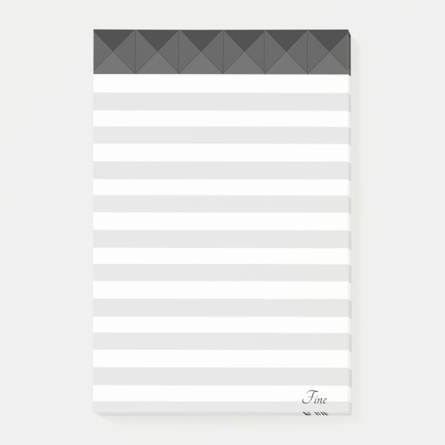 Elegant Silver Grey & White Post-it Notes (Front)