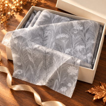 Elegant Silver Grey Wildflower Meadow Botanical