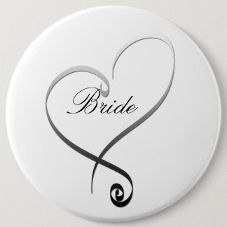 Elegant silver heart DIY Template 6 Cm Round Badge