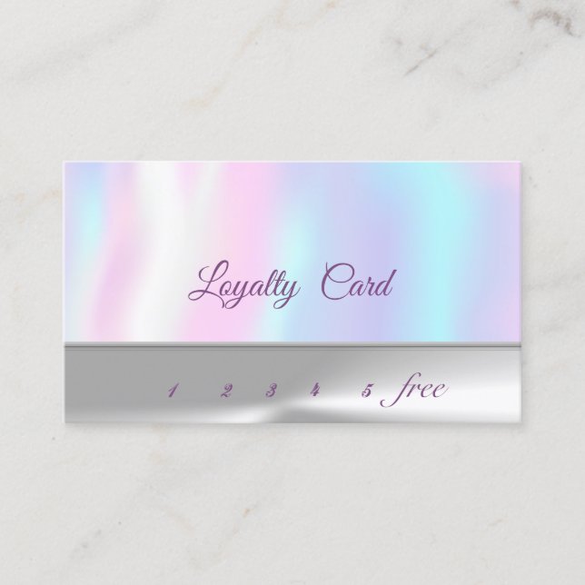 Elegant Silver,Holographic Loyalty Card (Front)