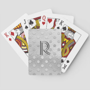 Elegant Silver Initial Monogrammed Classy Chic Playing Cards