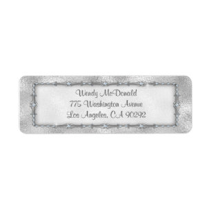 Elegant Silver Jewelled Return Address Labels