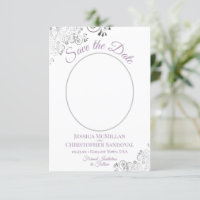 Elegant Silver Lace Photo Lavender & White Wedding