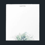 Elegant Silver Leaves Succulents Greenery Notepad<br><div class="desc">Watercolor succulents and silver greenery leaves elegant notepads</div>