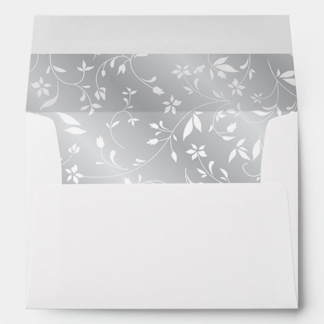 Elegant Silver Lined Wedding Envelope (Back (Bottom))