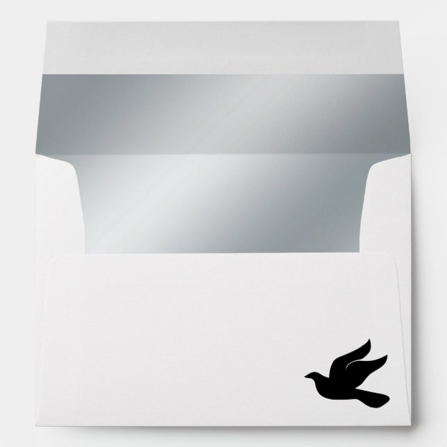 Elegant Silver Lined Wedding Envelope (Back (Bottom))