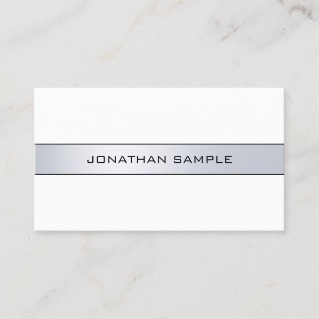 Elegant Silver Look Simple Design Trendy Plain Business Card (Front)