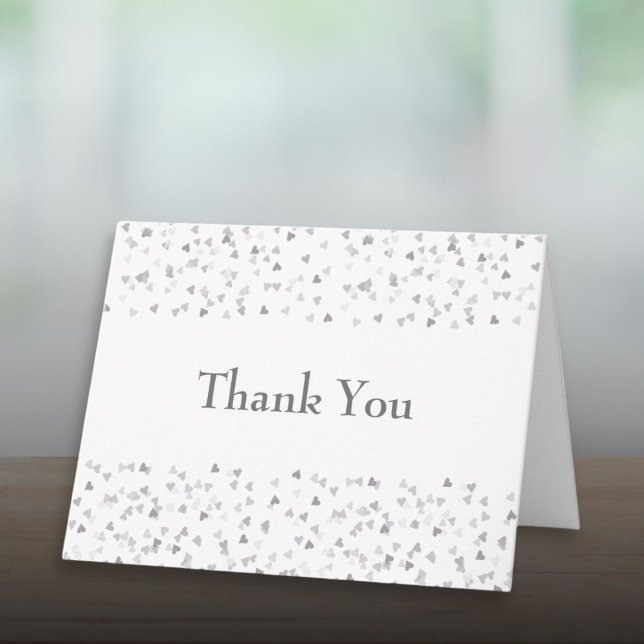 Elegant Silver Love Hearts Confetti Wedding Card (Elegant Silver Love Hearts Confetti Wedding Card)