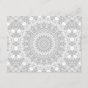 Elegant Silver Mandala Pattern Postcard