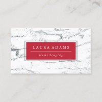 Elegant Silver Marble & Crimson