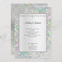 ELEGANT SILVER MARBLE HOLOGRAPHIC PASTEL WEDDING