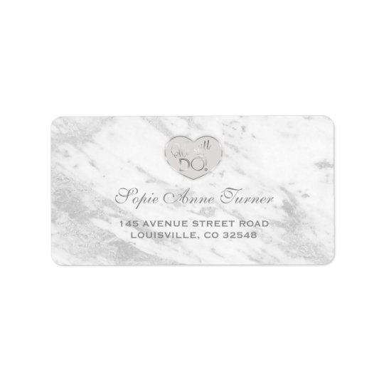 Elegant Silver Marble We stll DO Renew the Vows Address Label