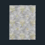 Elegant Silver Menorahs Fleece Blanket<br><div class="desc">"Elegant Silver Menorahs" Fleece Blanket/Small Design can also be added to blanket sizes, medium and large. Size: Fleece Blanket, 30"x40" It’s hard to cuddle by yourself. But with these fully customisable comfy fleece blankets, you won’t have to anymore. Customise the entire front panel and wrap yourself in personalised plush luxury....</div>