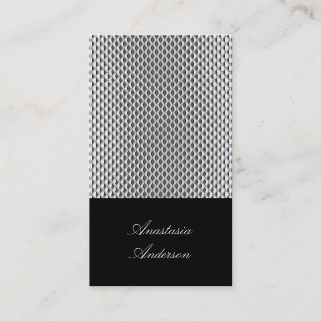 Elegant Silver Metal Profile Card (Front)