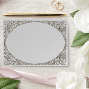 Elegant Silver Metallic Lace Wedding Envelope