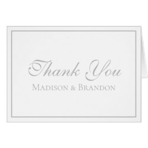 Elegant Silver Minimalist Wedding Thank You