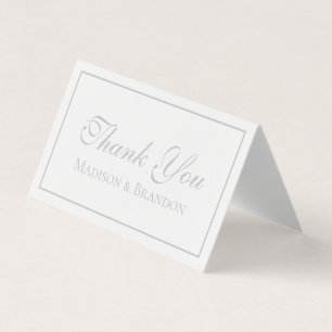 Elegant Silver Minimalist Wedding Thank You