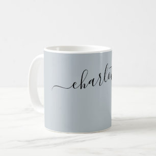 Elegant Silver Mist Colour Modern Name Personalise Coffee Mug