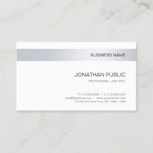 Elegant Silver Modern Company Minimalist Template Business Card