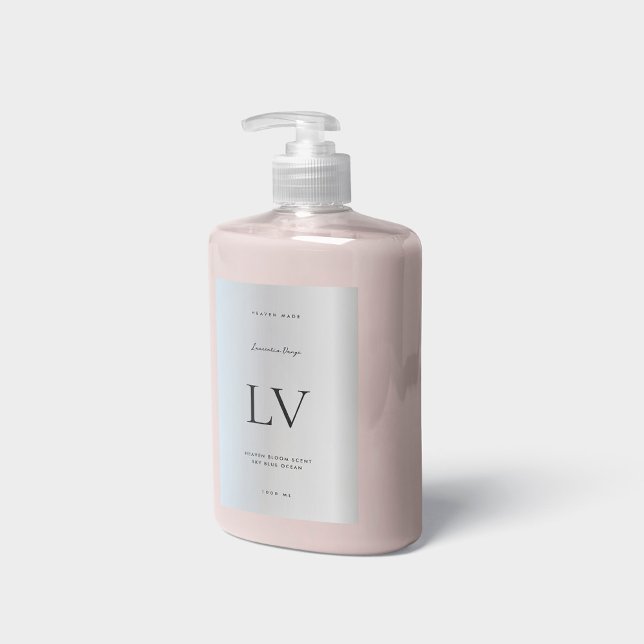 Elegant Silver Monogram Beauty Body Bath Candle Food Label (Elegant Silver Monogram Beauty Body Bath Candle)