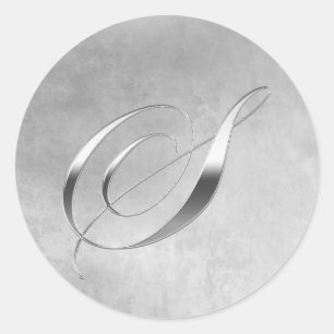 Elegant Silver Monogram S Sticker