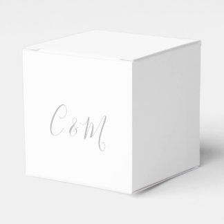 Elegant Silver Monogram Wedding Favour Box
