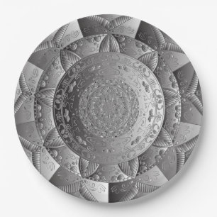 Elegant Silver Paper Party Plates