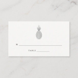 Elegant Silver Pineapple Wedding Escort Cards