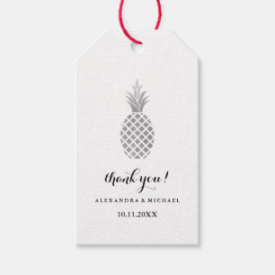 Elegant Silver Pineapple Wedding Gift Tags
